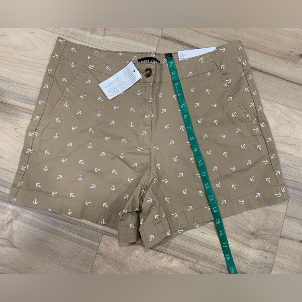 Nautica Tan Anchor Print Women Shorts